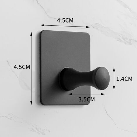6 Selbstklebende Handtuchhaken Aus Edelstahl – Wasserdicht, Trägt Bis 10,4 Kg, Ideal Für Bad, Küche & Flur (schwarz)