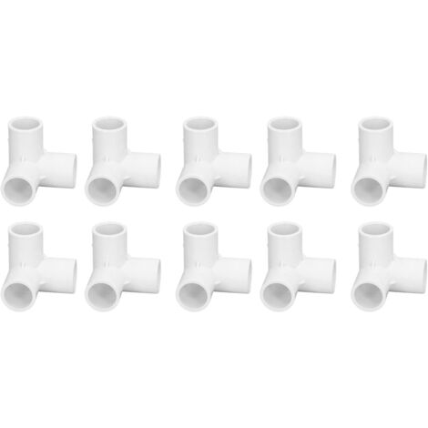 10x 3-Wege-Eckverbinder Aus PVC – Für 20 Mm Rohre, 90° T-Stück – Für Zelte, Gewächshäuser, Möbel & Regale (weiß)