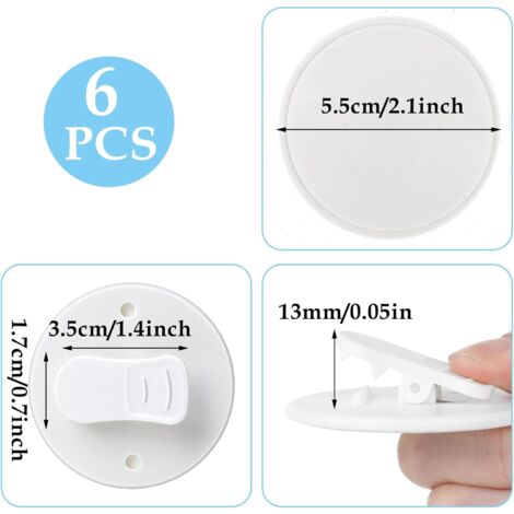 8-tlg Duschvorhang Clips Set - Selbstklebend Ohne Bohren In Weiß
