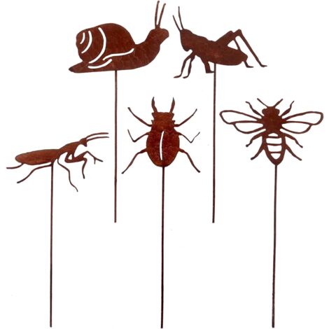 Rustikale Igel-Gartenpfähle - 4-teiliges Set Für Herbstdeko Im Garten