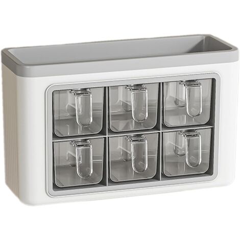 Neelam 10-teiliges Edelstahl Gewürzbox-Set In Silber - Mit 7 Behältern, Innenplatte, Löffel & Deckel