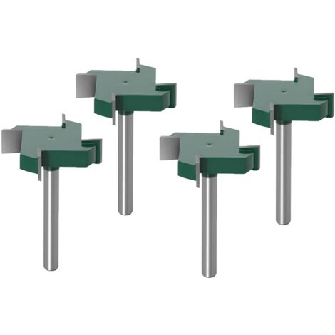 Mesee 4-Flügel Spoilboard Oberflächenfräser Set – 1/4 Zoll Schaft, 4 Schneidhöhen, Für Holz & CNC