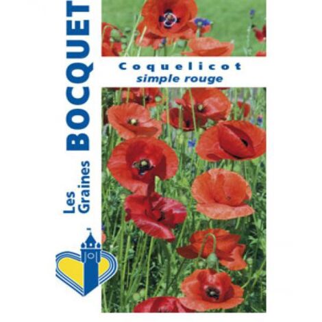 Coquelicot 'Simple à fleur rouge' le sachet de 3000 graines (0,5g)