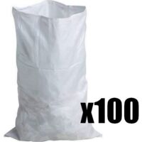 Dulary – Sac à gravats renforcé 96 cm x 56 cm – Résistance 60 kg – Lot de 100 sacs tissés pour déchets de chantier