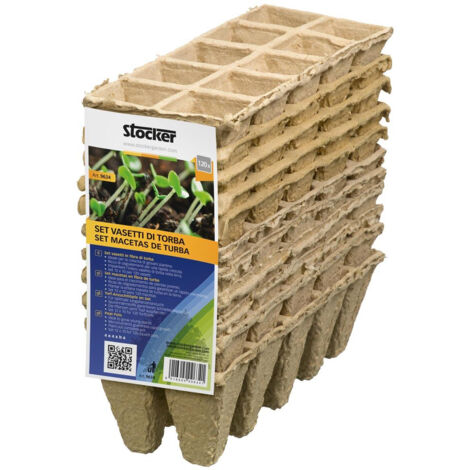 STOCKER - 9634  - Set vasetti in fibra di torba 10 vasetti per 12 pezzi