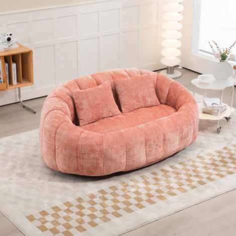 Canapé paresseux, canapé poire, canapé 2 places pour salon et chambre, chenille, rose