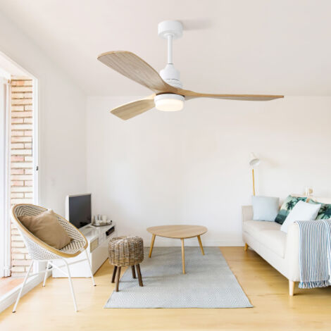 Ventilateur De Plafond Faro Lantau - Diamètre 132 Cm, 3 Pales En Pin, Télécommande, Fonction Hiver/été - 4