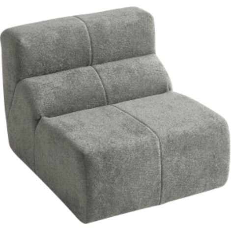 Canapé droit en velours gris clair, mousse haute densité, livraison compressée sans montage (1/5)