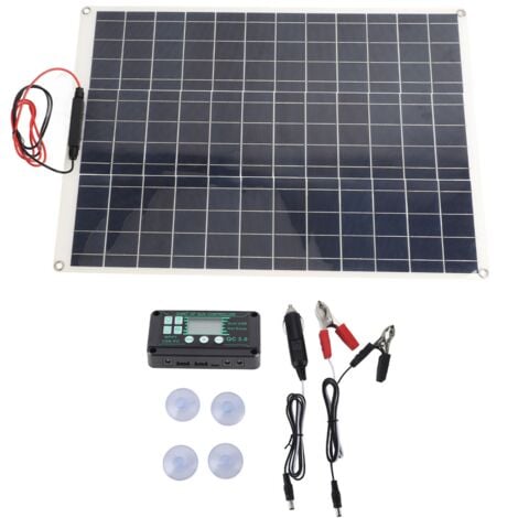 Solarpanel-Set, 300 W, monokristallines Silizium-Solarpanel, Batterie-Clip, Zigarettenanzünder-Controller und Saugnapf