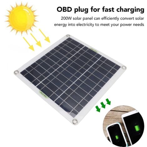 200-W-Solarpanel-Kit mit blauem Controller-OBD-Stecker, effizientes Schnellladen für Camping-Reisen im Freien