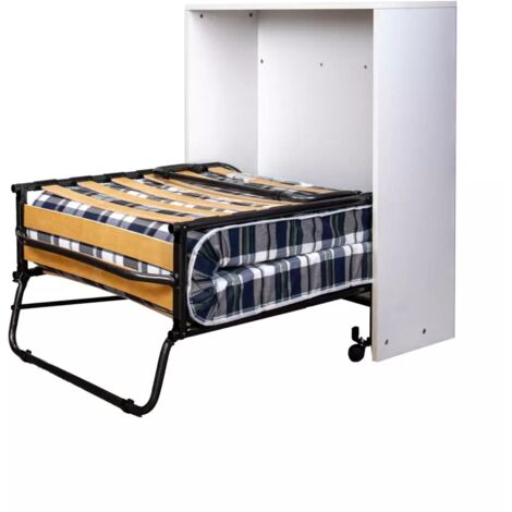 mobile letto estraibile a scomparsa con rete e materasso 80x190 cm
