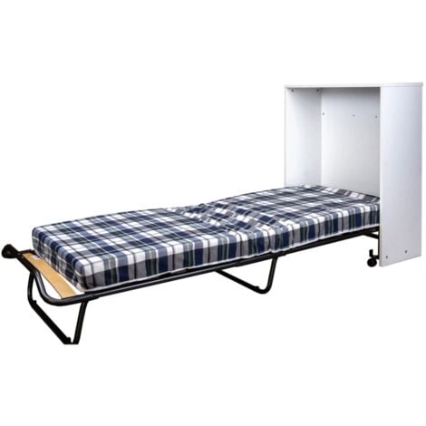 mobile letto estraibile a scomparsa con rete e materasso 80x190 cm