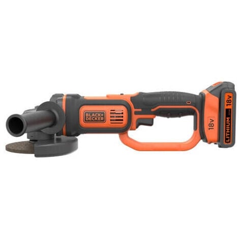 smerigliatrice angolare a batteria black+decker "bcg720m1-qw" disco 115/125 mm 18v 4ah + caricabatterie rapido 1 a + soft bag