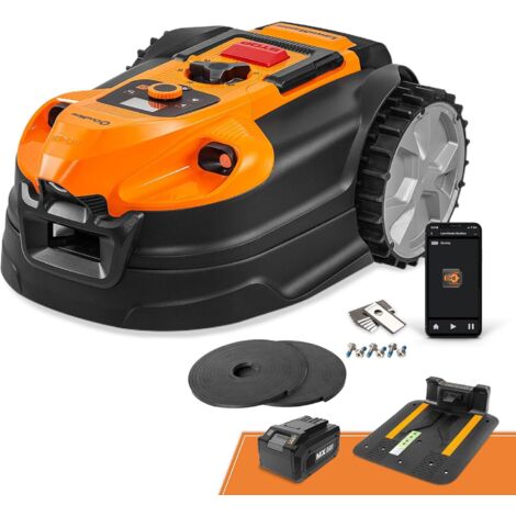 LawnMaster OcuMow®18 Tondeuse Robotique sans Fil de Limite 800㎡, 4 Ah Batterie, Navig. Optique, Évitement d'obstacles, Station de Charge Auto, Zone Interdite, WiFi & Bluetooth Contrôlable par App (1/5)