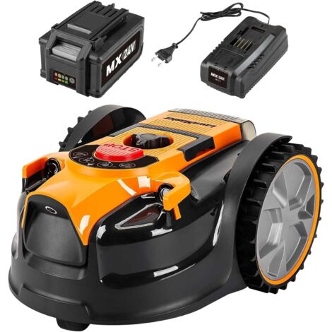 Tondeuse robot LawnMaster VBRM16 – Surface jusqu'à 150m² – Hauteur de coupe 20-60mm – Batterie MX 24V 4.0Ah avec chargeur rapide
