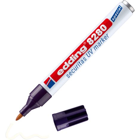Marqueur à encre UV Securitas Edding 8280 Transparent - Invisible sous la lumière normale