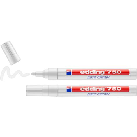 Lot de 2 Marqueurs peinture indélébiles Edding 750 Blanc