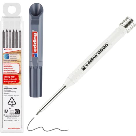 Crayon de chantier Mécanique Edding 8880 avec Taille-Crayon Intégré + 6 mines