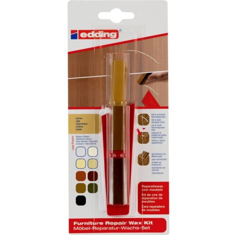 Edding 8901 4-8901-1-4604 Kit de cire de réparation pour meubles acajou