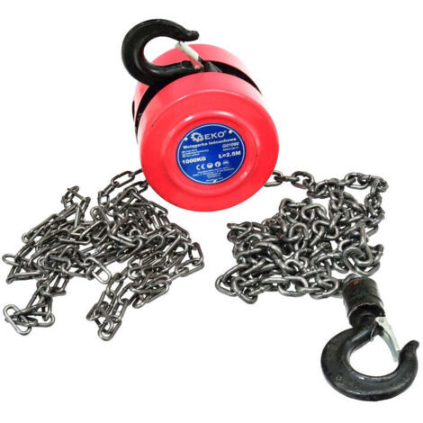 Geko G01090 polipasto de cadena capacidad 1000 kg 2,5 m (1/5)