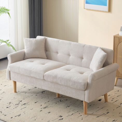 Divano Letto A 2 Posti In Ciniglia, Divano Moderno Con Schienale Regolabile Porta Cellulare E Porta Usb 129x76x81 Cm Grigio Scuro 85269815