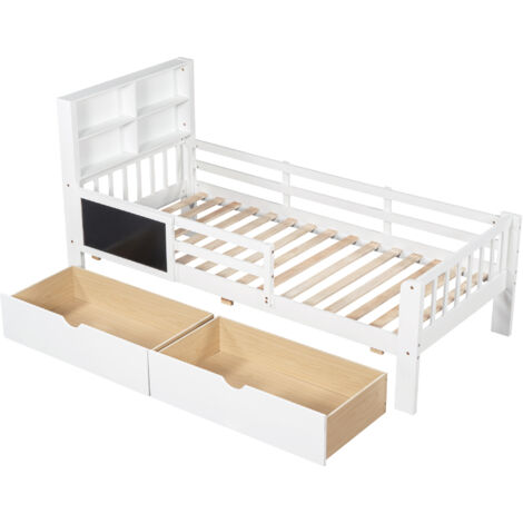 Letto Montessori Lori In Legno Naturale - 80x160 Cm Con 2 Cassetti, Senza Materasso, Per Bambini - Foto 2