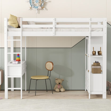 Letto A Soppalco Small Foot Per Bambole - Con Cassetti, Legno, Bianco | Per Bambini Dai 3 Anni, 50x28x49cm - Foto 9