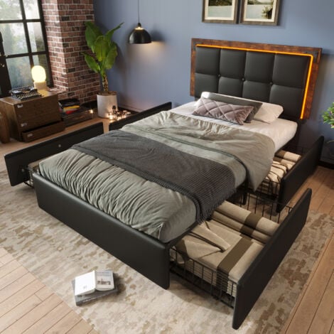 Letto Singolo Imbottito Con LED, 90x200 Cm, Divano Letto Estraibile In Velluto - Rosa - Foto 5