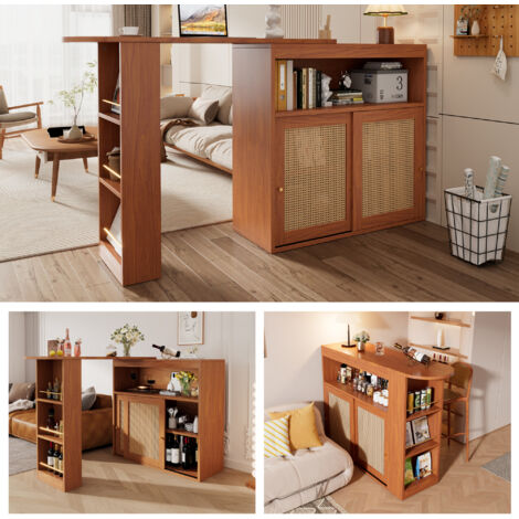 Tavolino esagonale marrone, con contenitore aperto, in MDF, per soggiorno, ufficio, camera da letto | Leroy Merlin