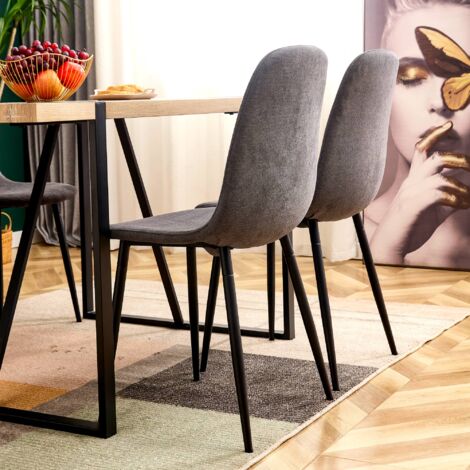 Set di 4 sedie da pranzo moderne di metà secolo, in pelle PU