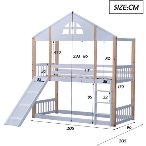 Azkoeesy Lettino Imbottito Per Bambini 90x200 Cm Con Corona E Luci LED - Struttura Con Scivolo E Scale, Rivestimento In PU Rosa, Carico Max 100 Kg - 3