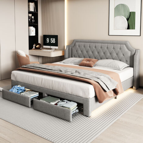 Letto estraibile 140x200 cm, letto per bambini, velluto, beige, senza materasso