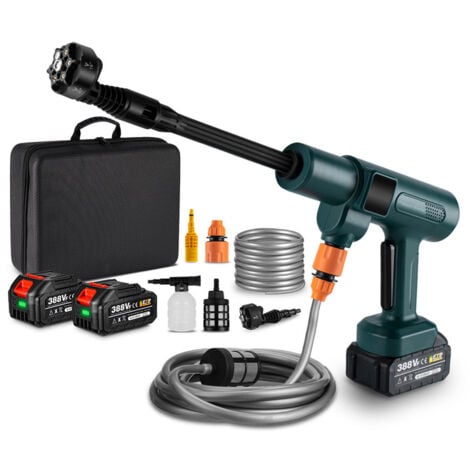 Idropulitrici elettriche Alta pressione auto lavaggio pistola lavatrice giardino acqua pistola auto casa giardino pulizia strumento set con 2 batteria