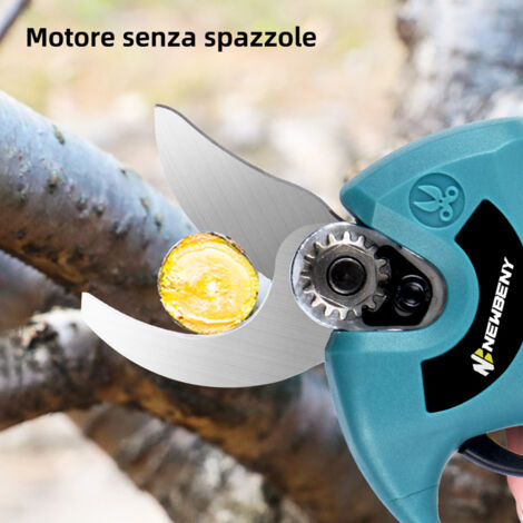 Forbici Potatura A Batteria Yanhama - Taglio 50 Mm, Lama SK5, 2 Batterie 2000mAh, Schermo LCD