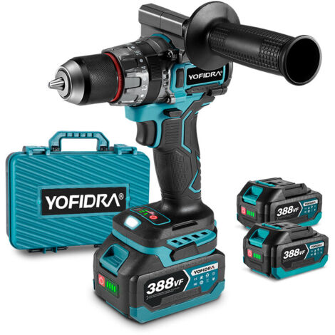 Trapano avvitatore a percussione 18V 94 Nm - 20 velocità regolabili Trapano avvitatore a batteria Ø13 mm - Con 2 batterie