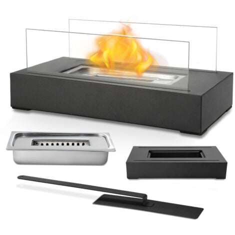 Froadp Bioethanol Tischkamin Set Mit Glasabdeckung - Tragbarer Tischfeuer Für Innen & Außen