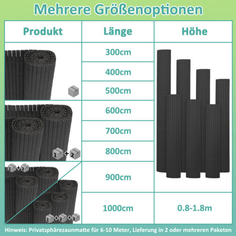 Jopassy PVC Sichtschutzmatte Sichtschutzzaun Sichtschutz für Zaun
