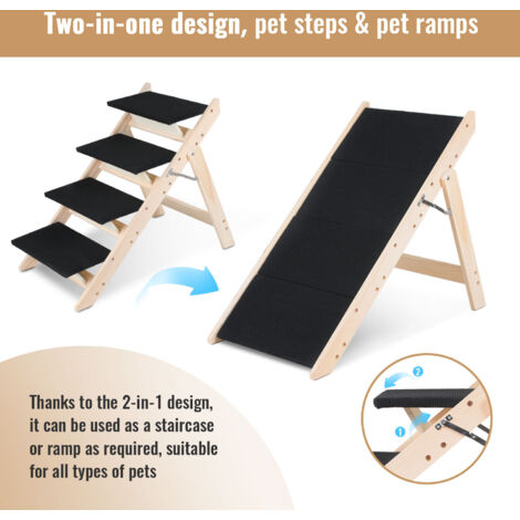 🐕 Escalera Para Perros Petigi - 5 Peldaños, Plegable, Antideslizante, Ayuda Entrada Coche