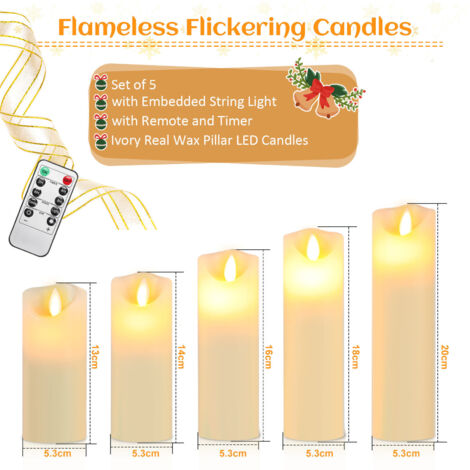 Eywamage - Velas De Columna, Delgadas, Sin Llama, En