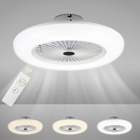 Ventilatore a lampadario Lampada da soffitto LED regolabile silenziosa per camera-3 colori