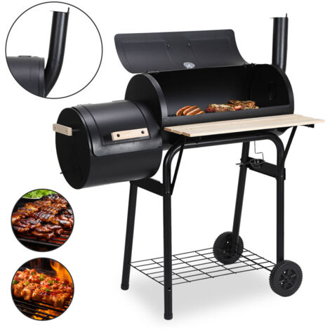 Barbecue A Carbone XXL Con Carrello - Con Termometro, Cassetto Cenere, Ruote