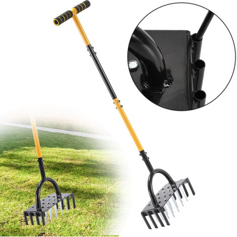 Aeratore Manuale Per Prato 96 Cm – 24 Punte In Ferro, Con Impugnatura T, Guanti E Chiavi Incluse