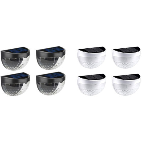Solar Fence Lights Outdoor Waterproof LED Wall Lights for Garden Yard Patio - Whi&Warm - 8P