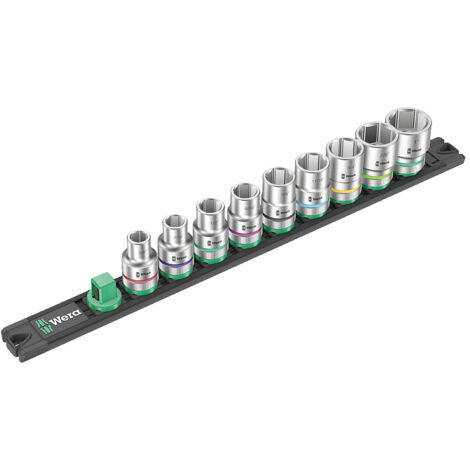 Wera Zyklop Nuss-Magnetleiste A Imperial 1-1/4 Zoll - 9-teiliger Steckschlüsselsatz