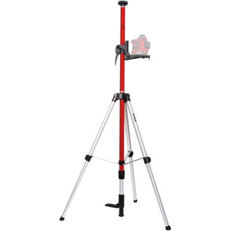 STIER Teleskopstange für Kreuzlinienlaser 360 cm, Lasermessgeräte & Zubehör, 20 - max. 365 cm Höhe, Teleskopstütze für Nivelliergeräte, Kompatibel mit 1/4" und 5/8" Gewindeschrauben