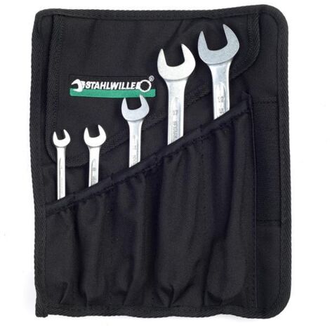 Stahlwille 17/5 Ratschen-Ringmaulschlüssel Set 5-tlg. in robuster Rolltasche
