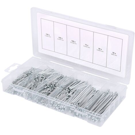 KS Tools Sortiment Splinte, 1,6x25,4 mm-4,0x63,5 mm, 555-tlg.
