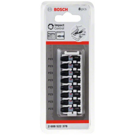 Bosch Impact Control Schrauberbitpack 8-teilig mit PZ 3 25 mm 5 Stk