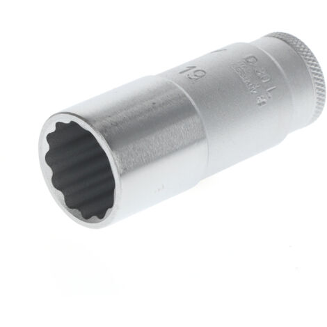 Gedore Steckschlüsseleinsatz lang, Nuss, 3/8'' 10 mm Antrieb, 12-kant, 19 mm Weite, D 30 L 19, Stahl verchromt (1/5)