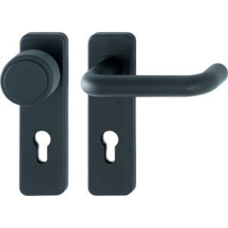 Hoppe FS-Garnitur Paris FS-K58/202K/138 Ku.F9005M D/K f.TS 40-66mm PZ DIN L/R